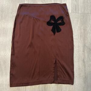 Weston Wear brown silk pencil skirt. Size small